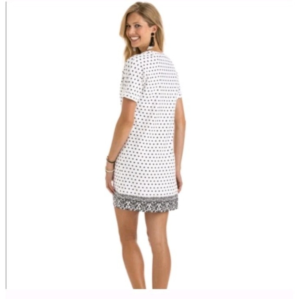 Vineyard Vines Fan Border‎ Print Tunic Dress Linen Womens 4 Preppy Coastal - Picture 3 of 7